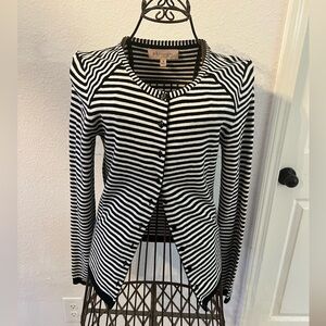 Philosophy Black and White Striped Cardigan